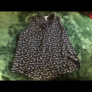 Sheer sleeveless button down top